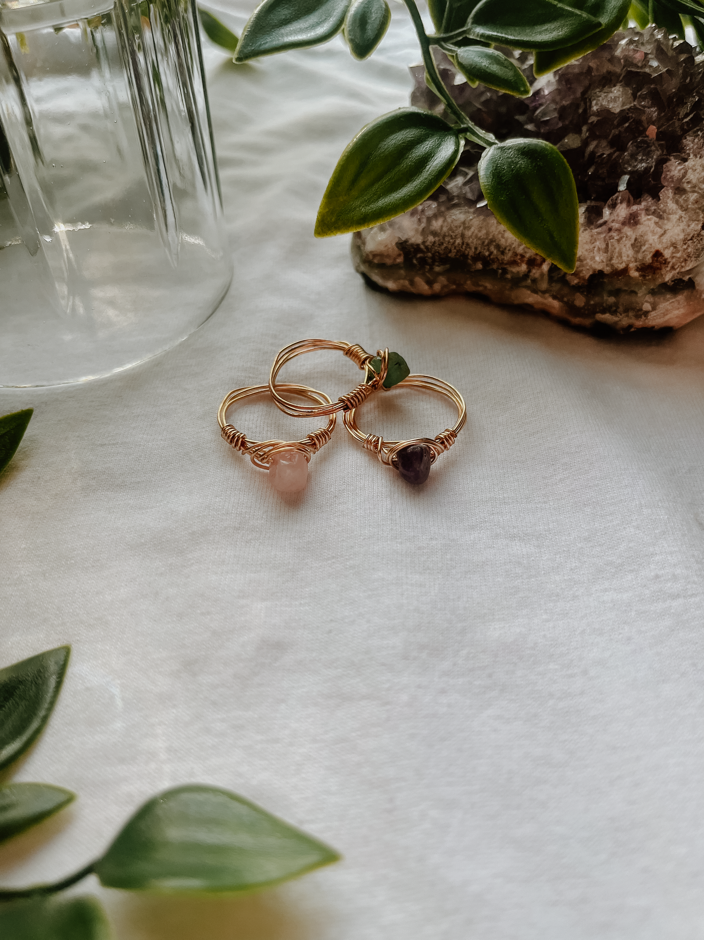 Crystal Wire-Wrapped Ring