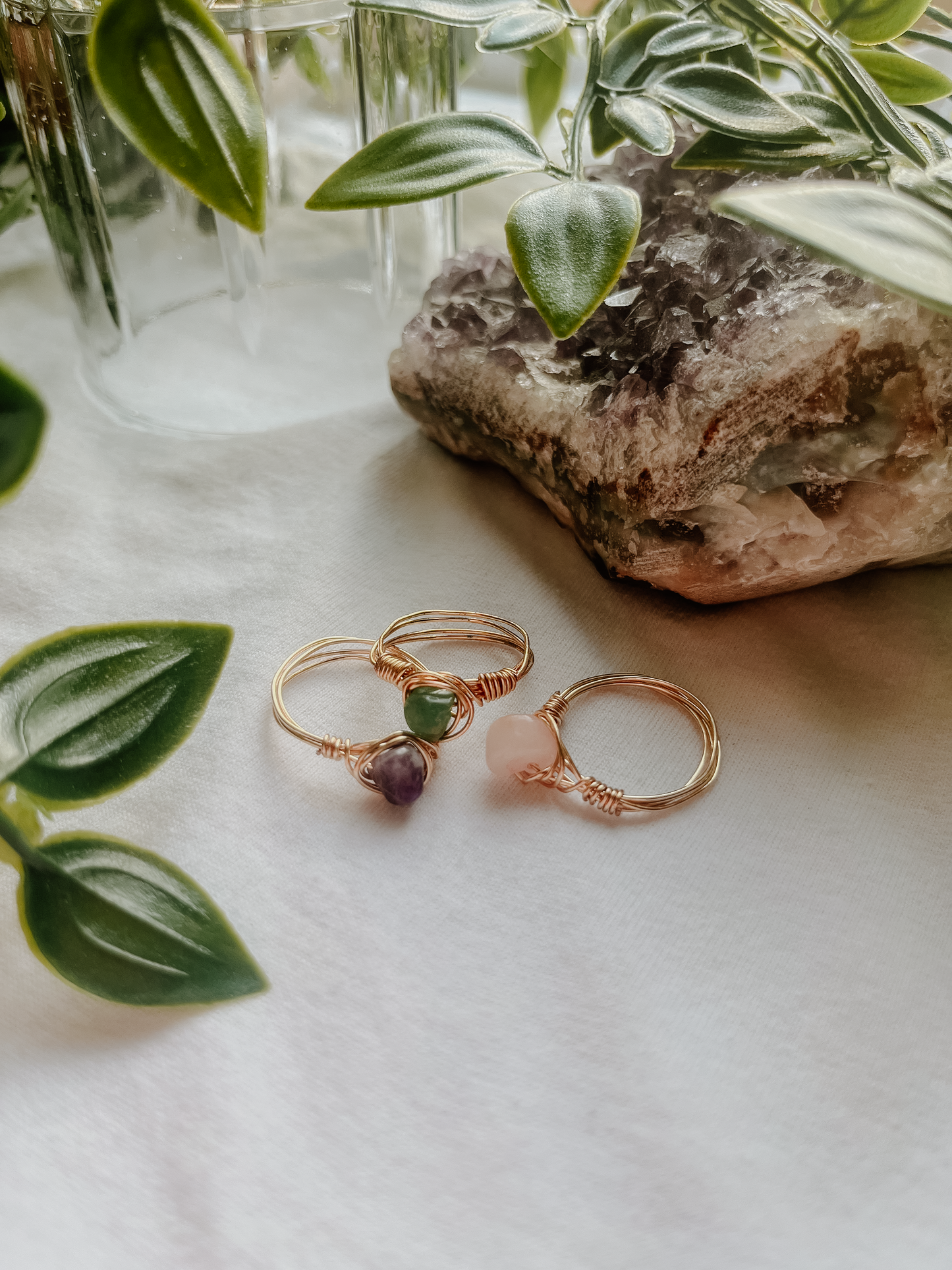 Crystal Wire-Wrapped Ring