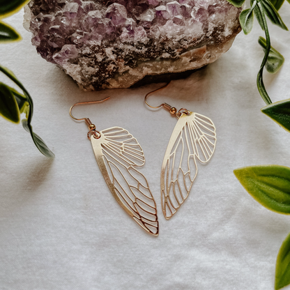 Gold Wing Earrings