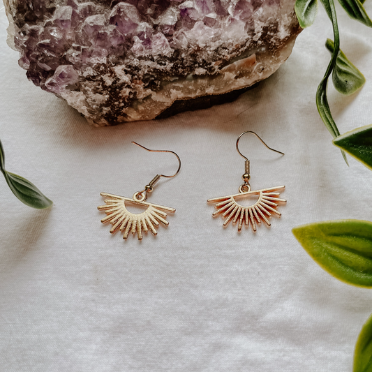 Gold Half Sun Earrings