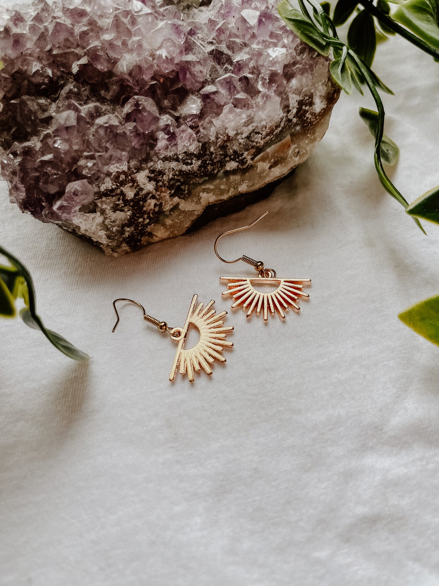 Gold Half Sun Earrings