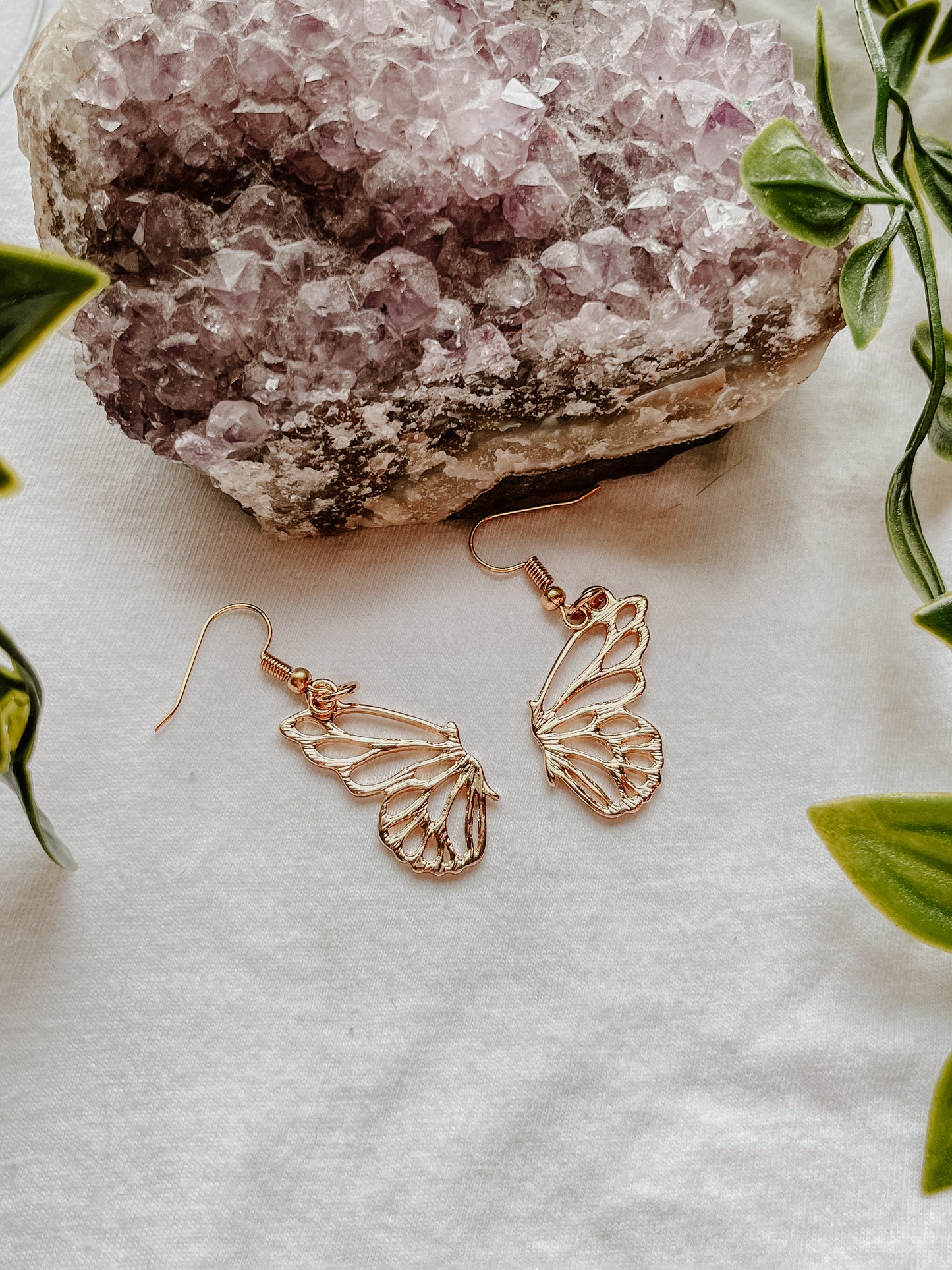 Gold Butterfly Wing Earrings