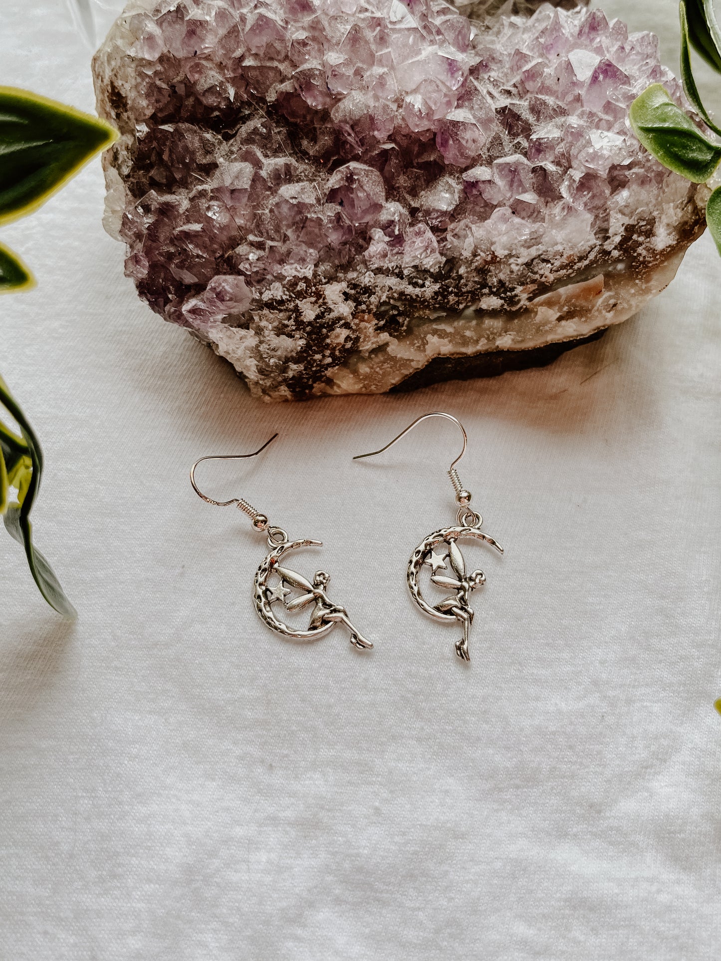 Silver Moon Fairy Earrings