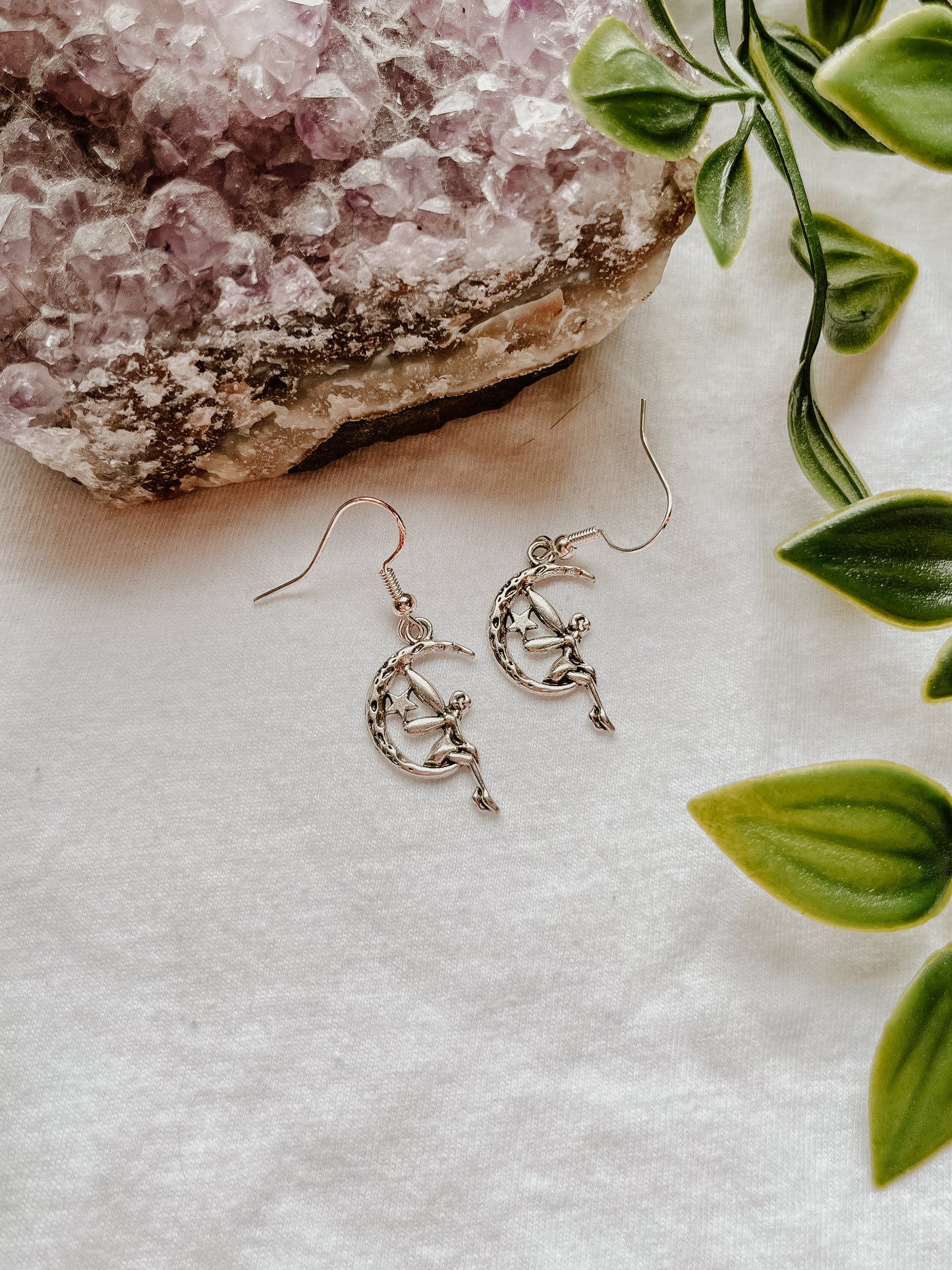 Silver Moon Fairy Earrings