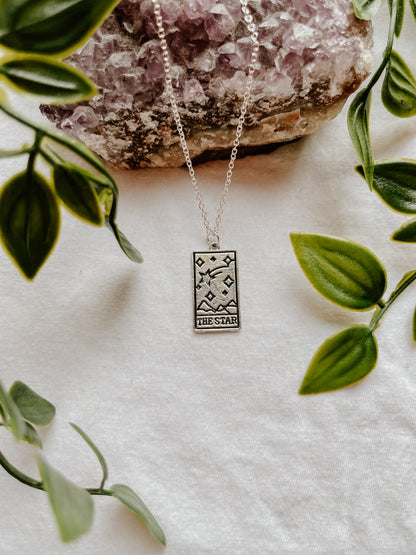 Silver Tarot Card Necklace