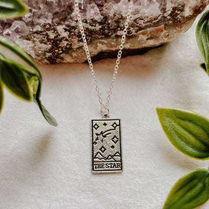 Silver Tarot Card Necklace