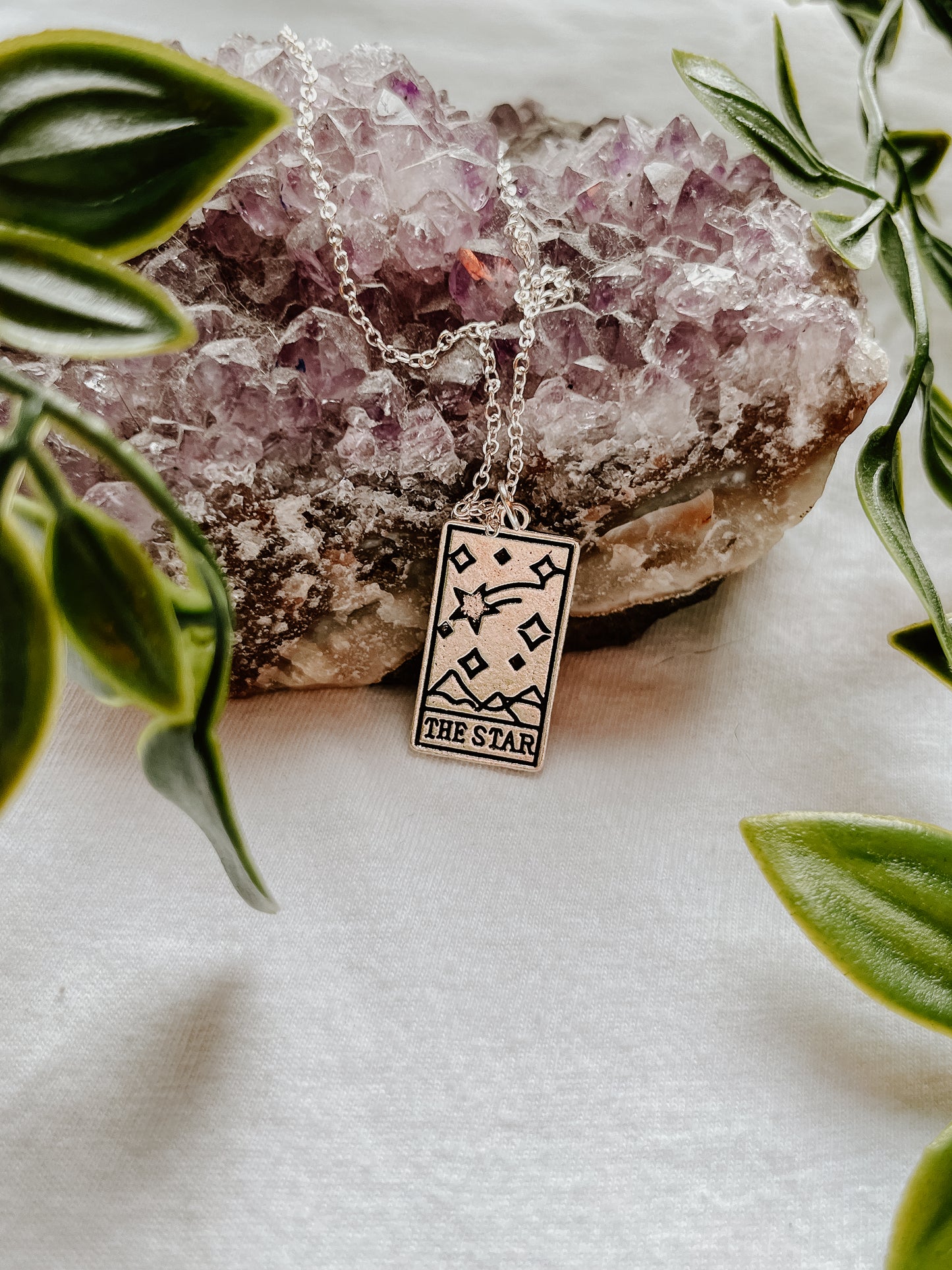 Silver Tarot Card Necklace