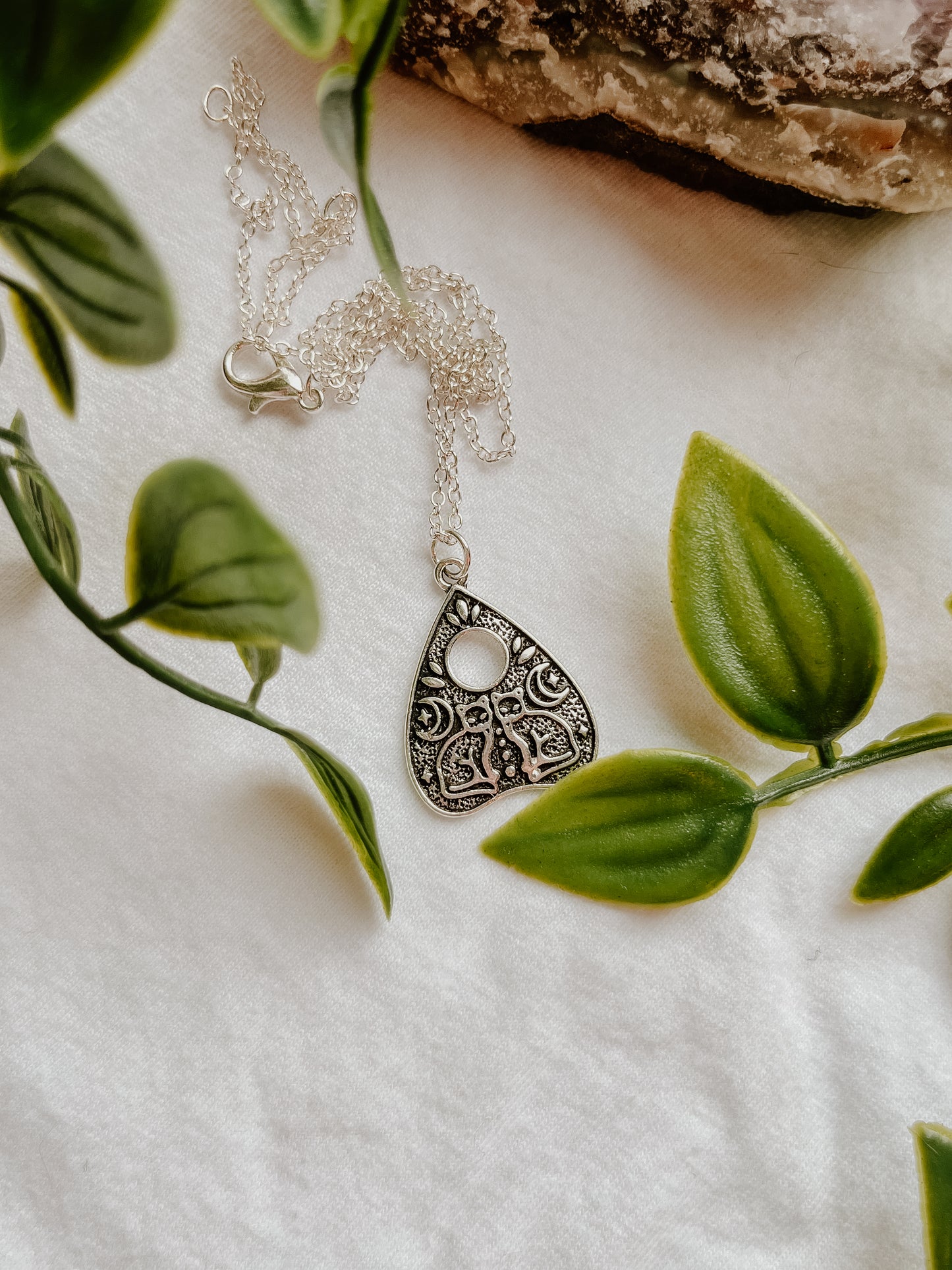 Silver Cat Planchette Necklace