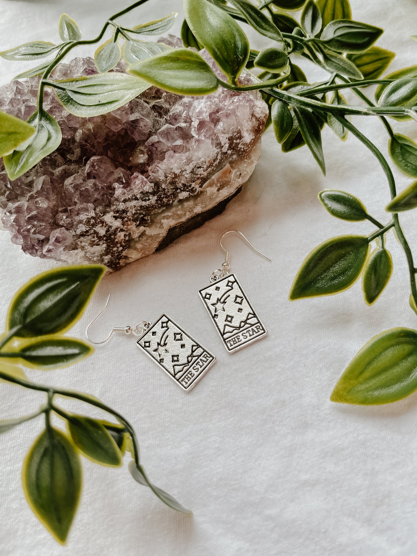 Silver Tarot Card Earrings