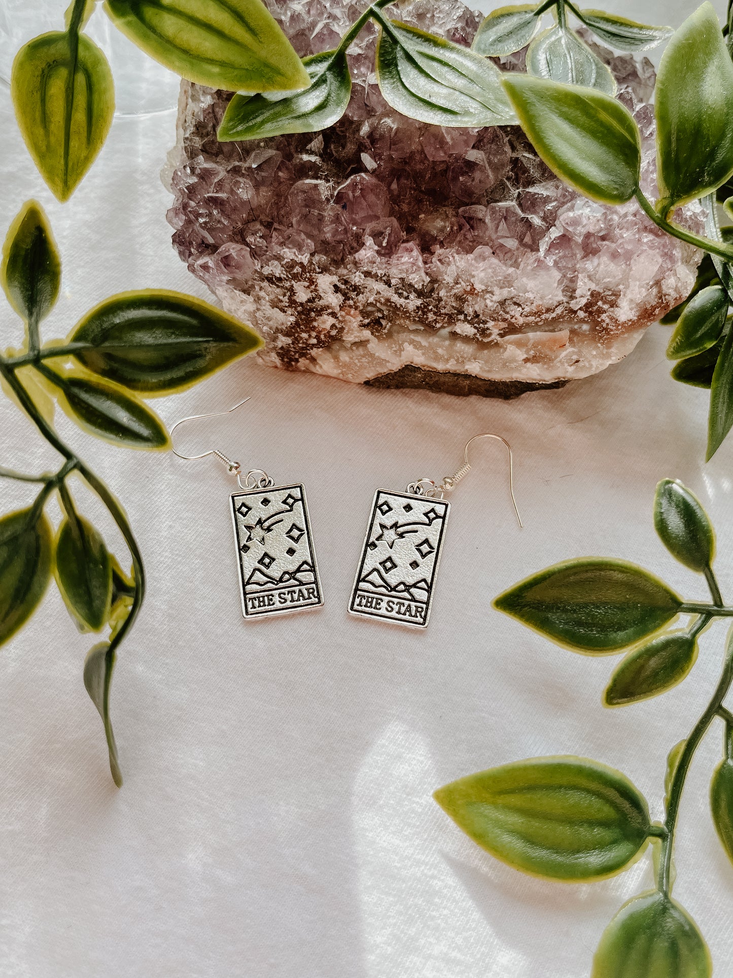 Silver Tarot Card Earrings