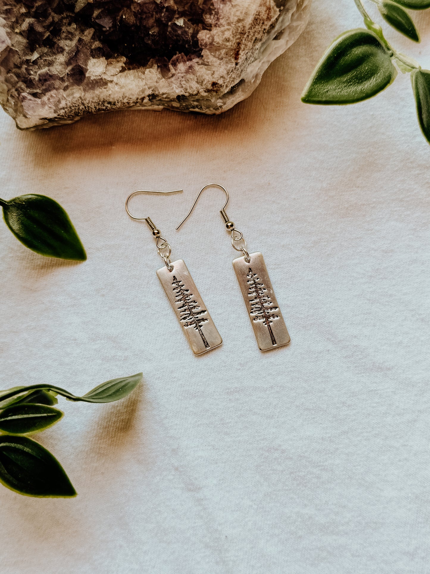 Silver Tree Silhouette Earrings