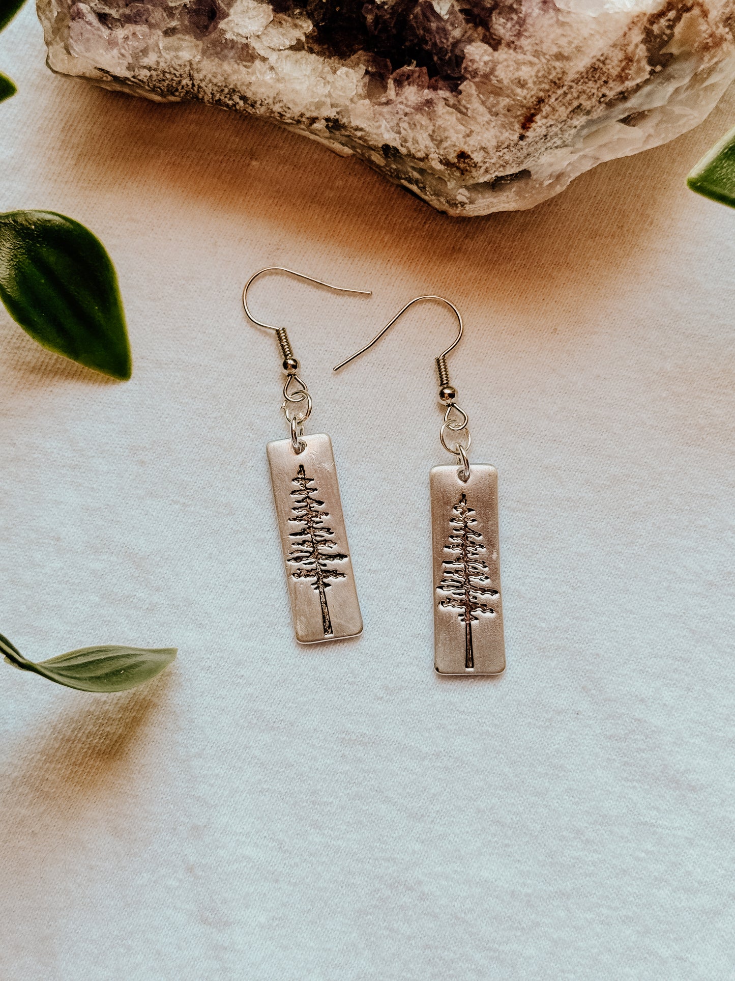 Silver Tree Silhouette Earrings