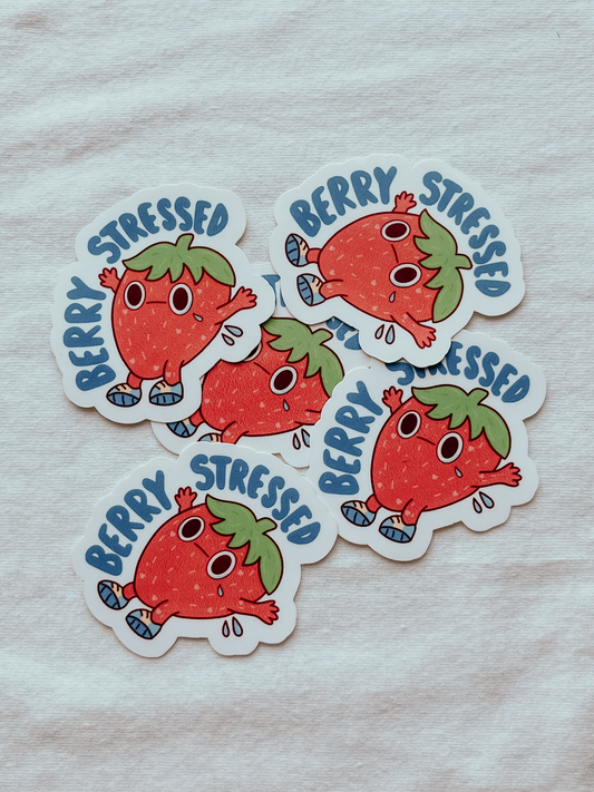 Berry Stressed Waterproof Sticker