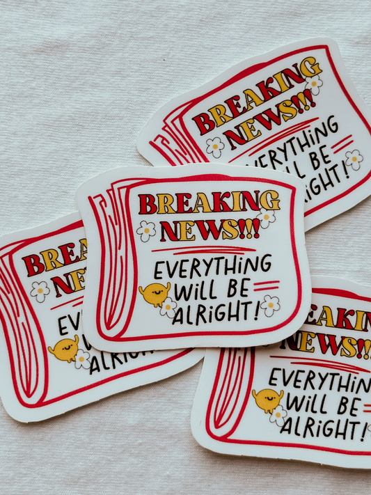 Everything's Alright Newspaper Waterproof Sticker