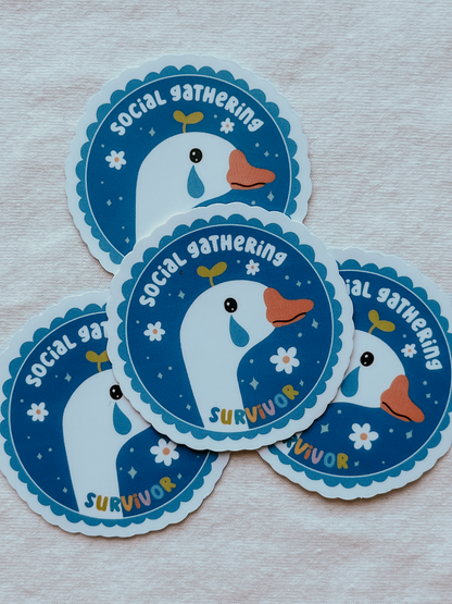 Social Gathering Survivor Waterproof Sticker